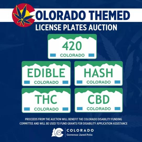 Colorado subasta matrículas legales con las palabras ‘WEED’, ‘420’y ‘THC’