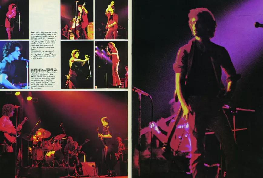 Diferentes imágenes del primer concierto de Lou Reed en Barcelona, publicadas en Popular 1.