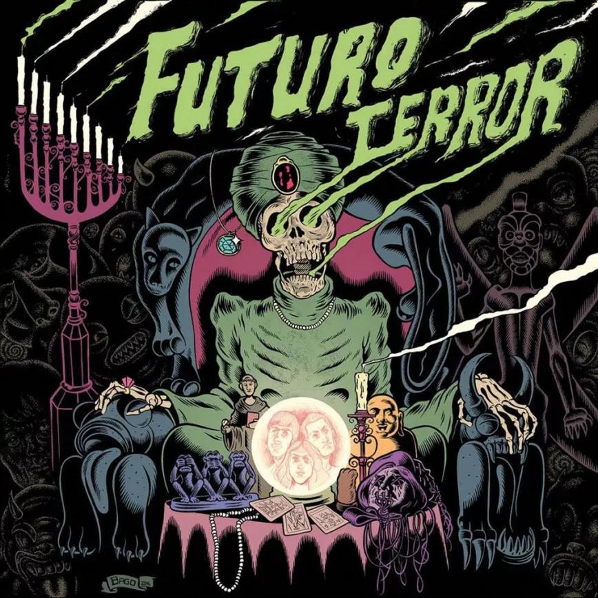 Cubierta del disco Su nombre real es otro (BCore, 2016) para el combo alicantino Futuro Terror.
