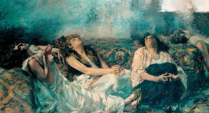 Fumadoras de hachís 1887 de Gaetano Previati Fumadoras de hachís, 1887. Gaetano Previati.