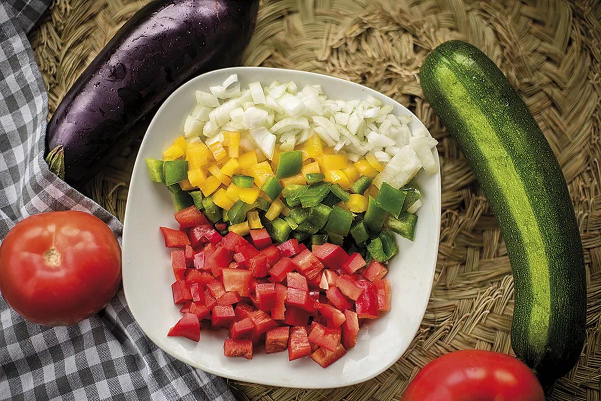 Coca de verduras