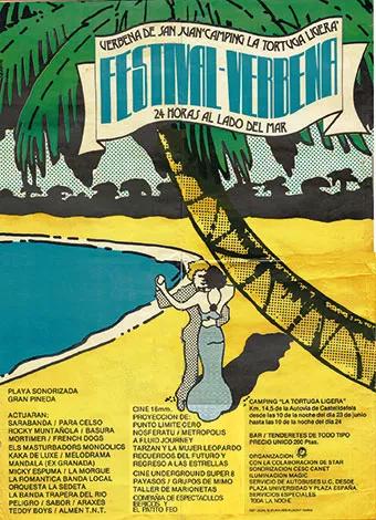 Cartel del festival-verbena de San Juan en el camping La Tortuga Ligera (23/06/1978)