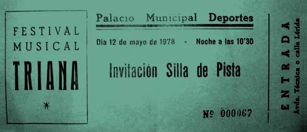 Entrada del concierto de Triana que se celebró la misma noche y a la misma hora que la Gran Fumada.