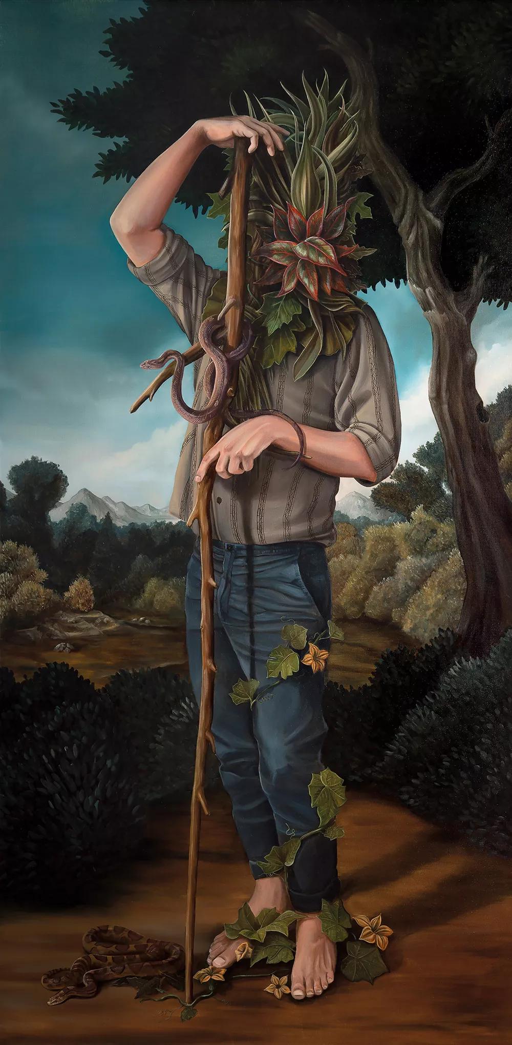 El camino (óleo sobre tela, 200x100cm, 2019).