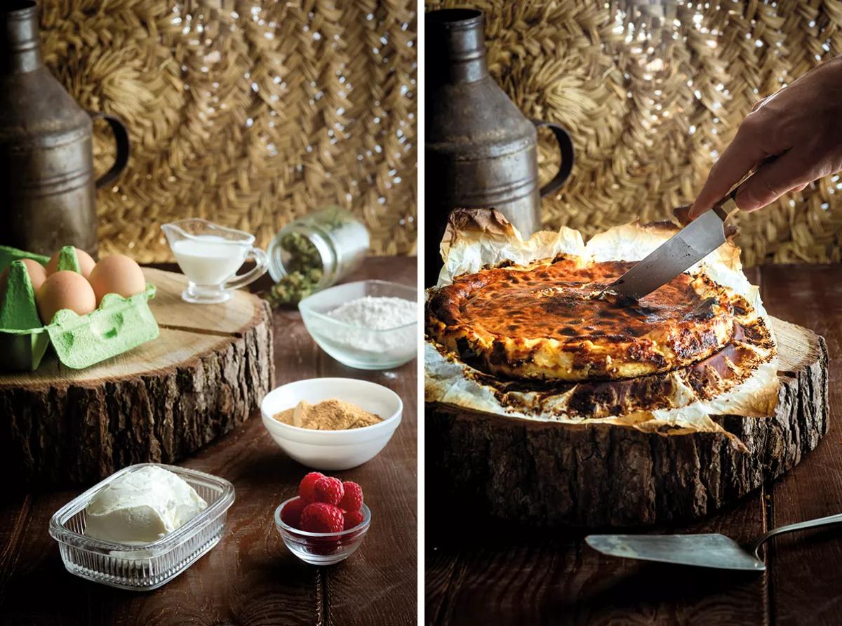 Tarta de queso al horno con Northern Light x Big Bud y frambuesas frescas